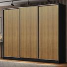 Guarda Roupa Casal 100% MDF Madesa Royale 3 Portas de Correr - Preto/Rustic