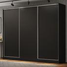 Guarda Roupa Casal 100% MDF Madesa Royale 3 Portas de Correr - Preto Guarda Roupa Casal 100% MDF Madesa Royale 3 Portas de Correr - Preto