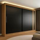 Guarda Roupa Casal 100% MDF Toquio 2 Portas de Correr 4 Gavetas Espresso Móveis
