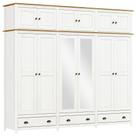 Guarda Roupa Casal 12 Portas Com Espelho E Maleiro Mazzaro F06 Branco Freijó - Lyam Decor