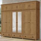 Guarda Roupa Casal 12 Portas Com Espelho e Maleiro Mazzaro F06 Freijó - Lyam Decor