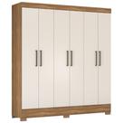 Guarda Roupa Casal 180cm 6 Portas Vanci D02 Amêndola/Off - Mpozenato