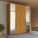 Guarda Roupa Casal 188cm 4 Portas 3 Gavetas e Espelho Greco