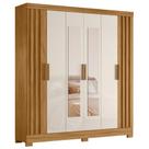 Guarda Roupa Casal 195cm Espelho Ripado Arlon M07 Freijó/Off - Mpozenato Guarda Roupa Casal 195cm Espelho Ripado Arlon M07 Freijó/Off - Mpozenato