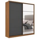 Guarda Roupa Casal 2 Portas 1 Com Espelho 3 Gavetas Belga D02 Amendola/Grafito - Mpozenato