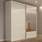 Guarda-Roupa Casal 2 Portas 2 Gavetas com Espelho 100% Mdf Off White Tw602e - Dalla Costa