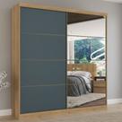 Guarda-roupa Casal 2 Portas 6 Gavetas 100% MDF com Espelho 222cm X 230cm Malaga