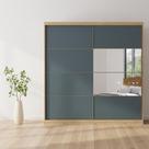 Guarda-roupa Casal 2 Portas 6 Gavetas 100% MDF com Espelho 222cm X 230cm Malaga