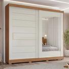 Guarda-Roupa Casal 2 Portas Correr 8 Gavetas MDF Espelho Florença Panan