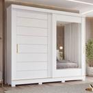 Guarda-Roupa Casal 2 Portas Correr 8 Gavetas MDF Espelho Florença Panan