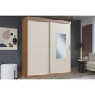 Guarda Roupa Casal 2 Portas de Correr (1 c/ Espelho) e 2 Gavetas PH 16932 Carvalho Vermontt/Off White - Herval