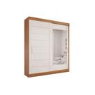 Guarda Roupa Casal 2 Portas de Correr (1 c/ Espelho) e 3 Gavetas Flora Cinamomo/Off White - Panan