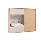 Guarda Roupa Casal 2 Portas de Correr (1 c/ Espelho) e 4 Gavetas PH 1806 Carvalho Nature/Off White - Herval