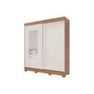 Guarda Roupa Casal 2 Portas de Correr (1 c/ Espelho) e 8 Gavetas Ilheus Cinamomo/Off White - Panan