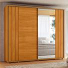 Guarda Roupa Casal 2 Portas de Correr 100% MDF com Espelho e Pés Dali