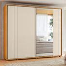 Guarda Roupa Casal 2 Portas de Correr 100% MDF com Espelho e Pés Dali