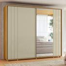 Guarda Roupa Casal 2 Portas de Correr 100% MDF com Espelho e Pés Dali