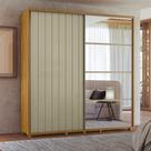Guarda-Roupa Casal 2 Portas de Correr 100% Mdf com Espelho e Pés Monet