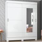 Guarda-Roupa Casal 2 Portas de Correr 2 Gavetas Flex Branco/Rosa Chá B66 - Briz