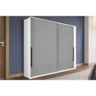 Guarda Roupa Casal 2 Portas de Correr e 2 Gavetas Lisboa Branco/Cinza - Politorno
