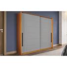 Guarda Roupa Casal 2 Portas de Correr e 2 Gavetas Lisboa Freijo/Cinza - Politorno