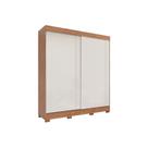 Guarda Roupa Casal 2 Portas de Correr e 3 Gavetas c/ Pés Ilhéus Cinamomo/Off White - Panan