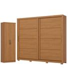 Guarda Roupa Casal 2 Portas Deslizantes 4 Gavetas Palace D237 com Armário Multiuso Margarida Cinamomo - Henn