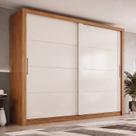 Guarda-Roupa Casal 2 Portas Deslizantes 4 Gavetas Palace Off White/Cinamomo