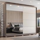 Guarda-roupa Casal 2 Portas Deslizantes com Espelho 100% Mdf Dream Guarda-roupa Casal 2 Portas Deslizantes com Espelho 100% Mdf Dream