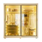 Guarda-roupa Casal 2 Portas Reflecta com Pés e Led 100% Mdf Platinum