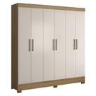 Guarda Roupa Casal 201cm 6 Portas Pratik D02 Amêndola/Off - Mpozenato