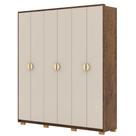 Guarda Roupa Casal 203cm Com 6 Portas Leo Imbuia/Fendi V02 - Mpozenato
