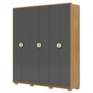 Guarda Roupa Casal 203cm Com 6 Portas Leo Nature/Alasca V02 - Mpozenato