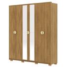 Guarda Roupa Casal 203cm Com Espelho Leo Nature V02 - Mpozenato
