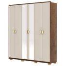 Guarda Roupa Casal 203cm Com Espelho Noronha Imbuia/Fendi - Vila Rica