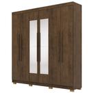 Guarda Roupa Casal 218cm Com Espelho Bolty Imbuia Rústico V02 - Mpozenato
