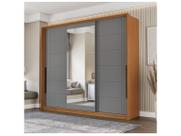 Guarda Roupa Casal 220cm 3 Portas de Correr com Espelho 240856 Lisboa Politorno Móveis