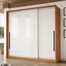 Guarda Roupa Casal 220cm com 3 Portas de Correr e 4 Gavetas 240837 Valência Politorno Móveis