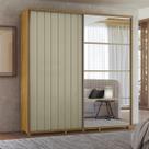 Guarda Roupa Casal 230cm 2 Portas 4 Gavetas Espelho Monet