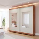 Guarda-roupa Casal 230cm 2 Portas de Correr com Pés e 4 Espelhos Mdf Talin