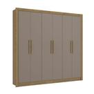 Guarda-roupa Casal 232cm 6 Portas 2 Gavetas Open Kappesberg - Nogueira/Fendi Guarda-roupa Casal 232cm 6 Portas 2 Gavetas Open Kappesberg - Nogueira/Fendi
