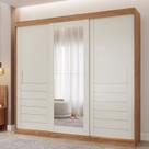 Guarda-roupa Casal 235cm 3 Portas de Correr com Espelho 100% Mdf Boston Espresso Móveis