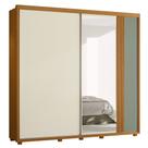 Guarda Roupa Casal 240cm com Espelho Aline Flex A02 Off/Sálvia - Mpozenato