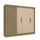 Guarda-roupa Casal 245cm 5 Portas 4 Gavetas Flex Kappesberg - Nogueira/Macadâmia