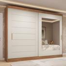 Guarda-roupa Casal 264cm 2 Portas de Correr com Espelho 100% Mdf Siena Espresso Móveis