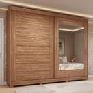 Guarda-Roupa Casal 264cm 2 Portas de Correr com Espelho e Pés 100% MDF Siena Espresso Móveis Guarda-Roupa Casal 264cm 2 Portas de Correr com Espelho e Pés 100% MDF Siena Espresso Móveis