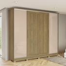 Guarda Roupa Casal 265cm 4 portas 4 gavetas com pés CB03N565 Kappesberg
