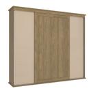 Guarda-roupa Casal 265cm 4 Portas de Correr 4 Gavetas Sliding Kappesberg - Nogueira/Macadâmia