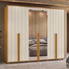 Guarda Roupa Casal 278cm 6 Portas 6 Gaveta 2 Espellho Volpi