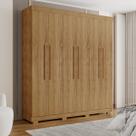 Guarda Roupa Casal 2m 6 Portas 4 Gavetas Porto Bello Cedro - Rud Rack